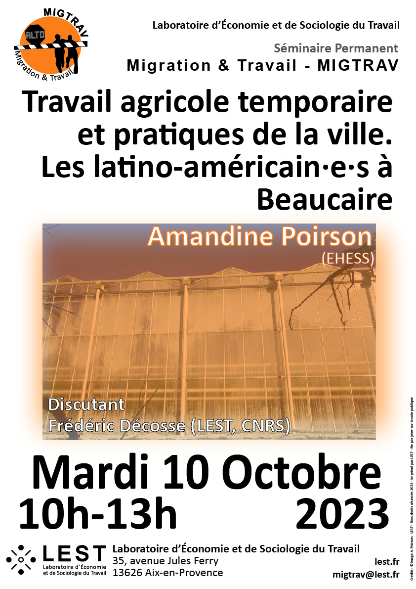 Travail agricole temporaire et pratiques de la ville. Les latino-américain·e·s à Beaucaire Amandine Poirson , masterante en anthropologie à l'EHESS