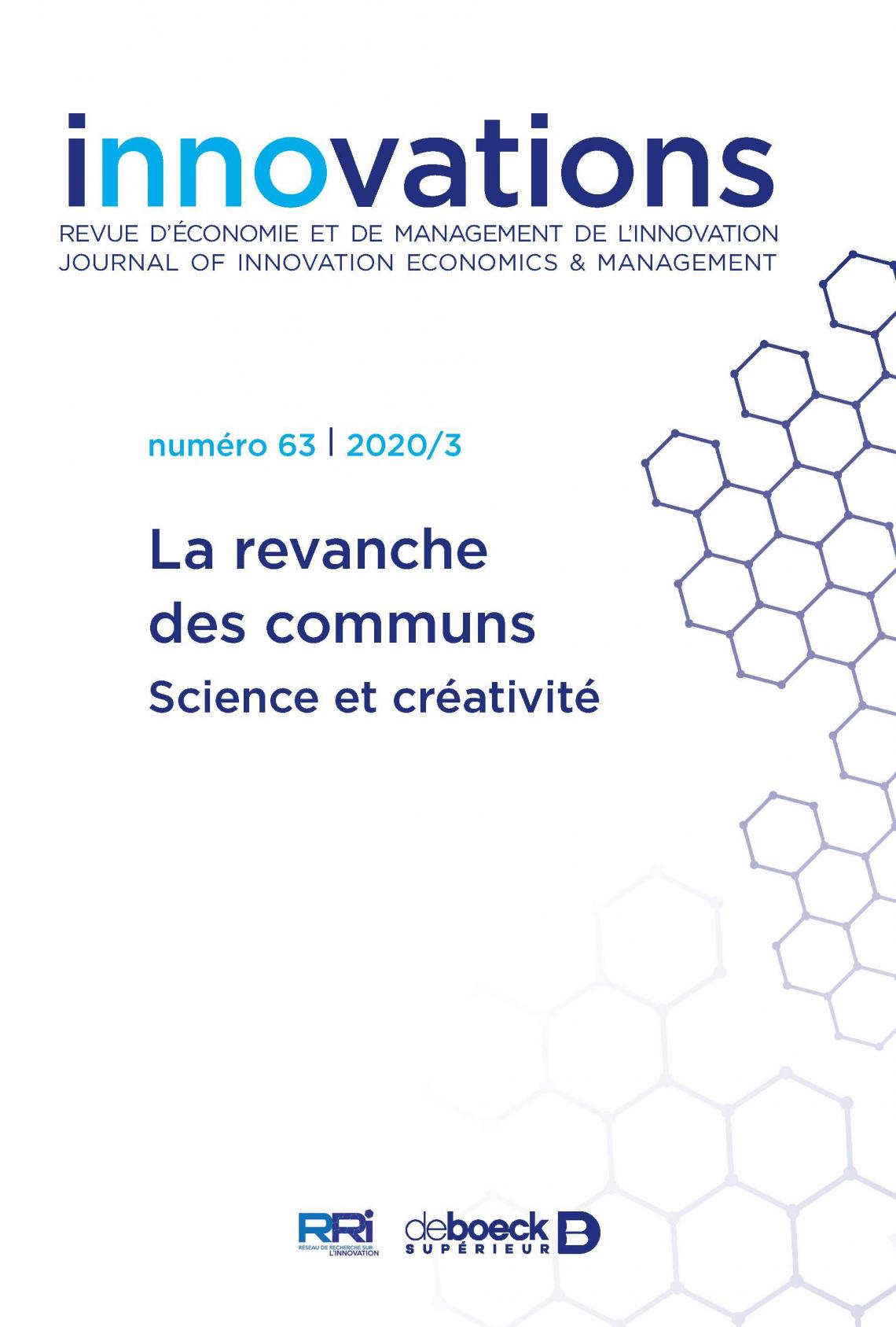 N°63 de la Revue d’Economie et de Management de l’Innovation.