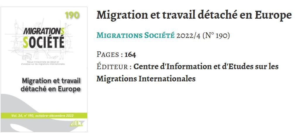 Frédéric Décosse & Emmanuelle Hellio dans Migrations Société