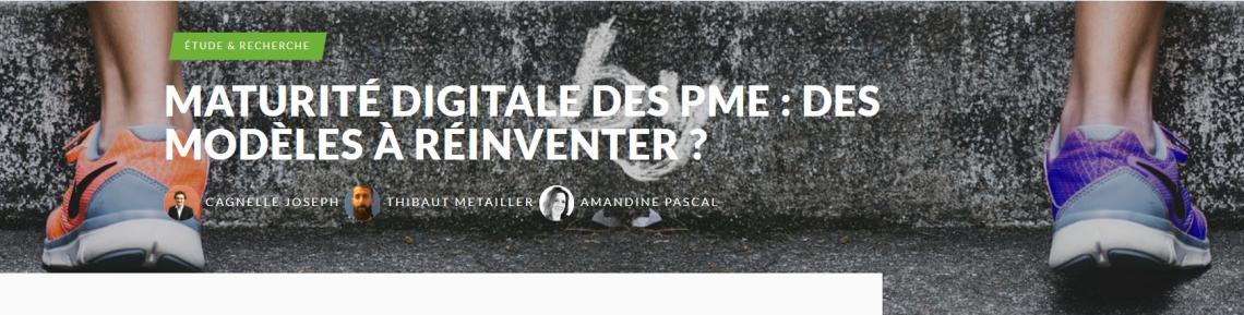 Joseph Cagnelle, Thibaut Metailler, Amandine Pascal. Maturité digitale des PME: des modèles à réinventer ? Management et Datascience, Article 0021771. https://doi.org/10.36863/mds.a.21771.