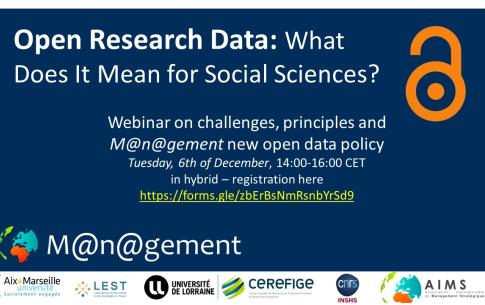 Webinar Opening research data in management and organization studies