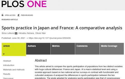 Sports practice in Japan and France: A comparative analysis