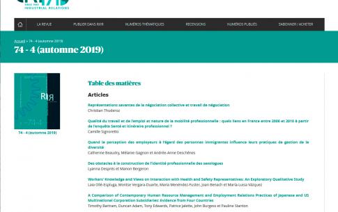 Qualité du travail et de l’emploi et nature de la mobilité professionnelle : quels liens en France entre 2006 et 2010 à partir de l’enquête Santé et itinéraire professionnel ?