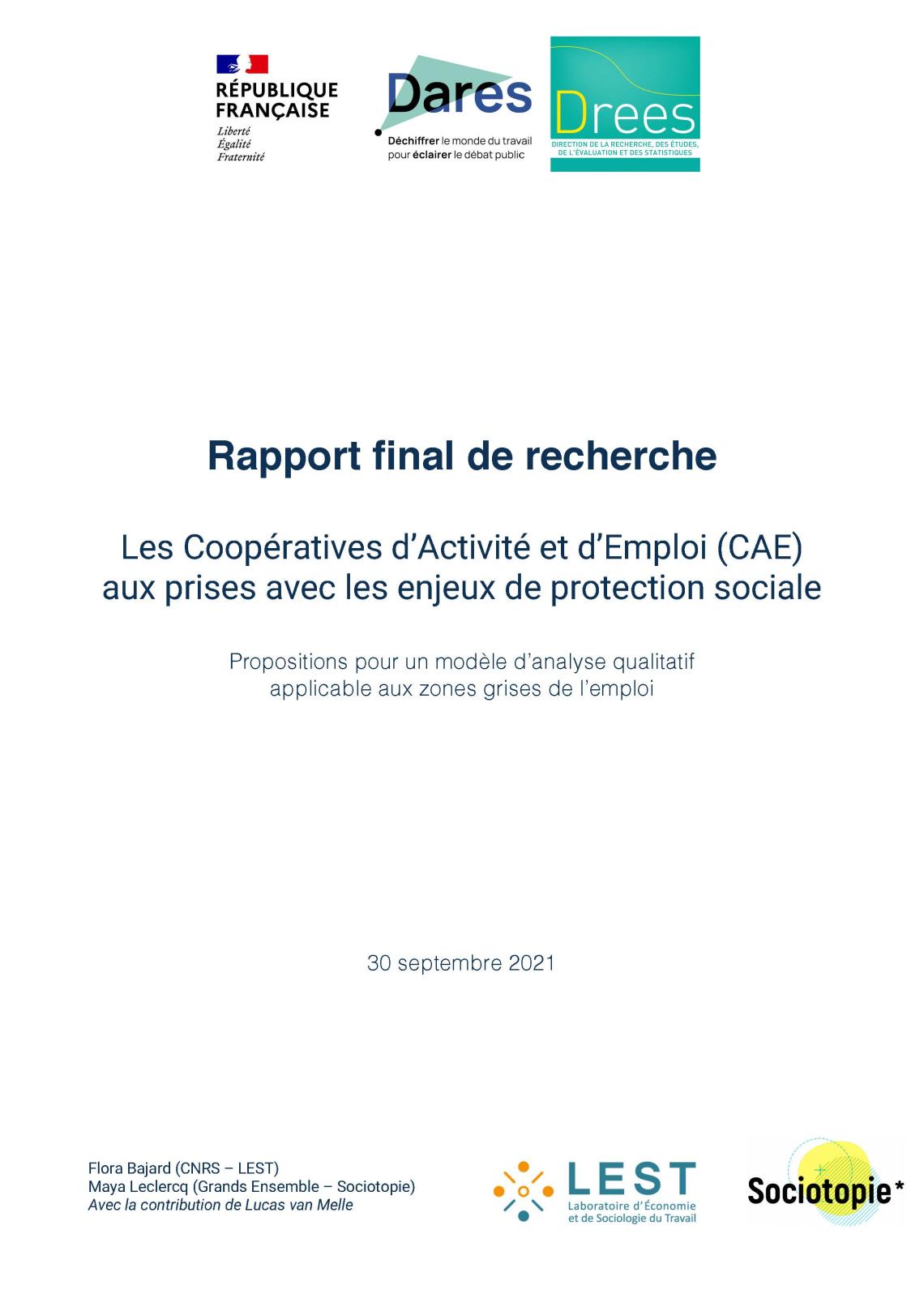 Les Coopératives d’Activité et d’Emploi (CAE) aux prises avec les enjeux de protection sociale